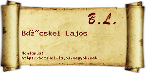 Böcskei Lajos névjegykártya